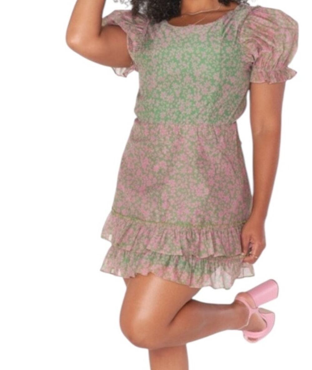 Show Me Your Mumu dress Daiquiri minidress green pink size Medium M